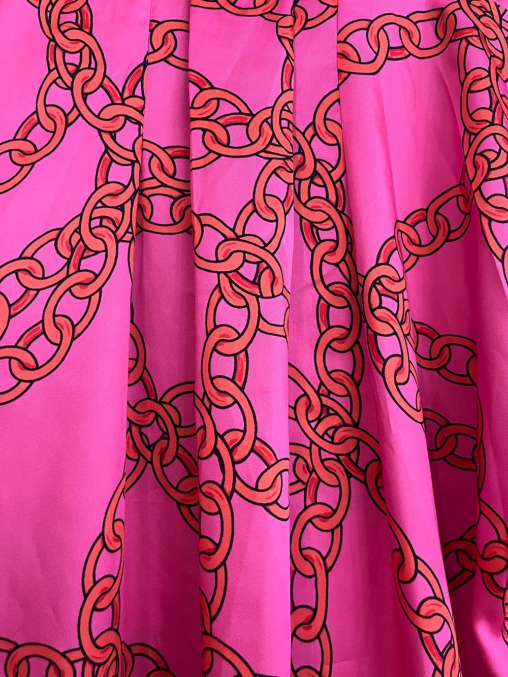 Sunday Up Pink Chain Print Midi Shirt Dress - Size Medium - Picture 10 of 12